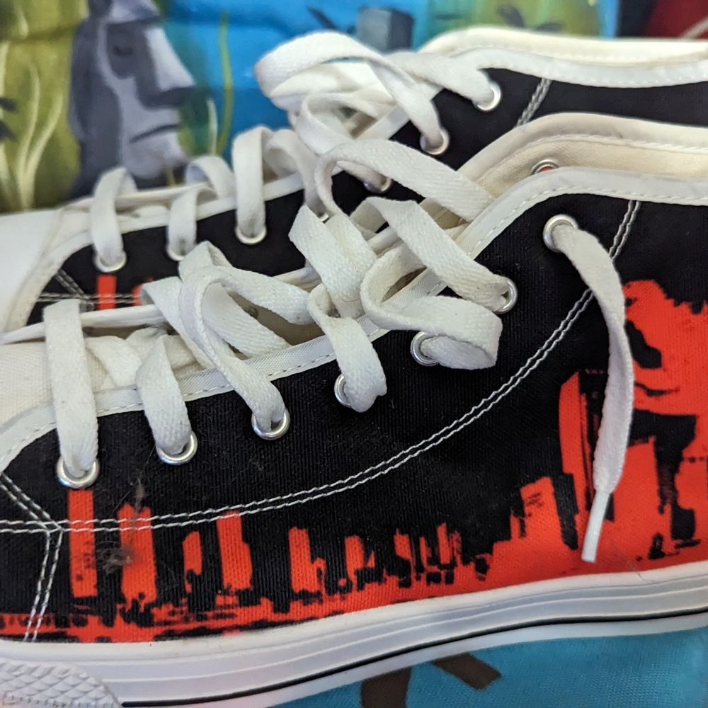Godzilla Sneakers Cons Minus One skater punk goth Japanese Unisex